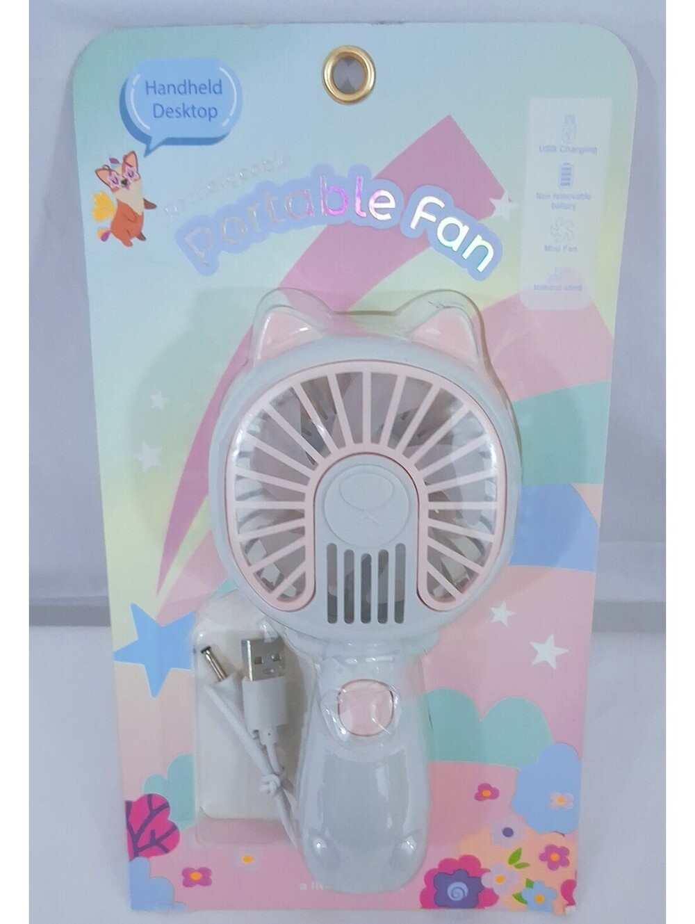 PORTABLE Fan Rechargeable Handheld Desktop FA-LOFANCAT-S GRYMT Brand-NEW Sealed
